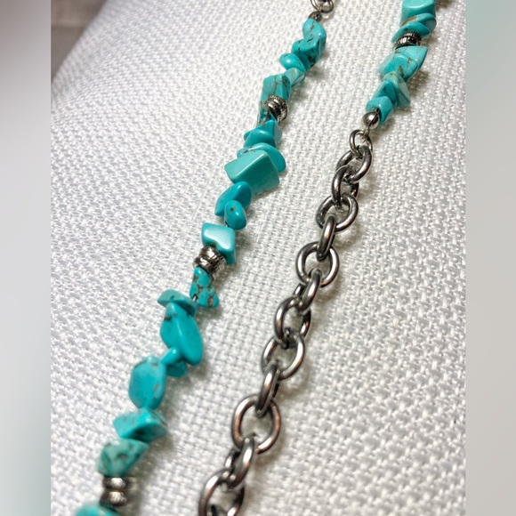 Long Turquoise Necklace with Charms - Picture 5 of 6